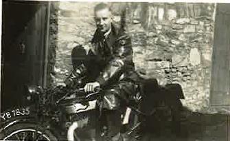 picture of Colin Richards on his Norton motor bike in 1936