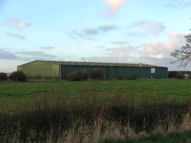 Most westerly of the hangars, former RAF Bardney airfield site, photographed in Dec 2004.