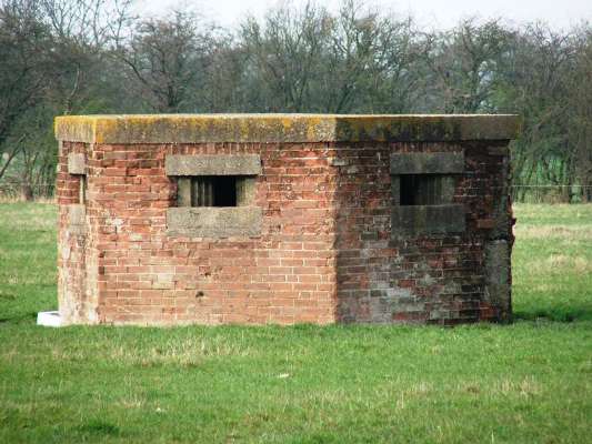 RAF Bottesford airfield, Pill box located south of the airfield in Normanton, photographed in 2005.