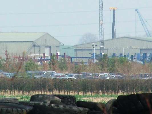 RAF Bottesford airfield, T2 Hangars on the former technical site, photographed in 2005.