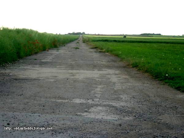 The remains of RAF Hemswell's North / South runway, looking North.