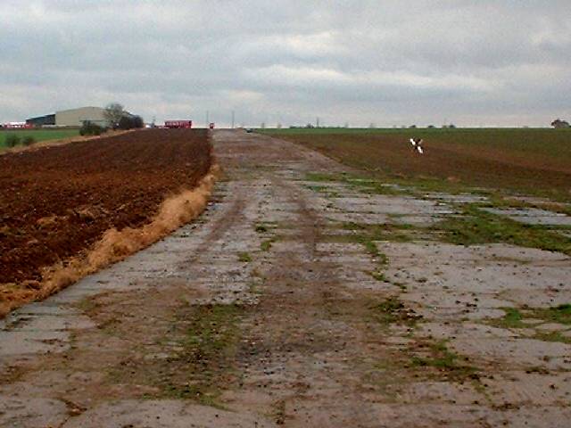 Remains of the concrete track at RAF Ingham, photographed in 2005.
