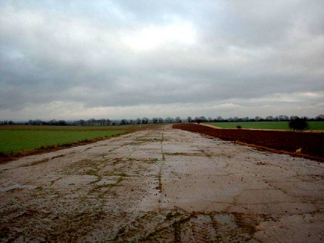 Remains of the concrete track at RAF Ingham, photographed in 2005.