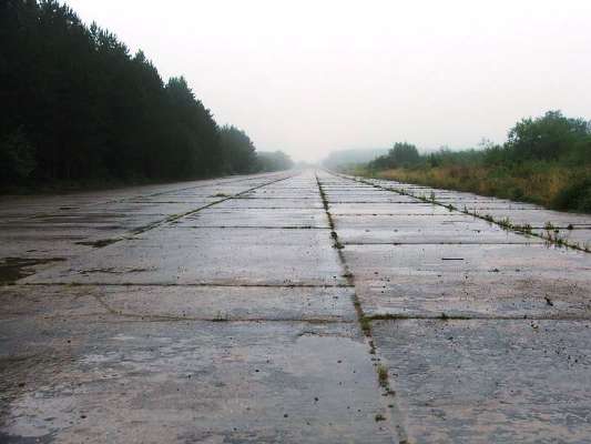 A view of some unidentified runway/taxiway at RAF North Witham, photographed in 2005.