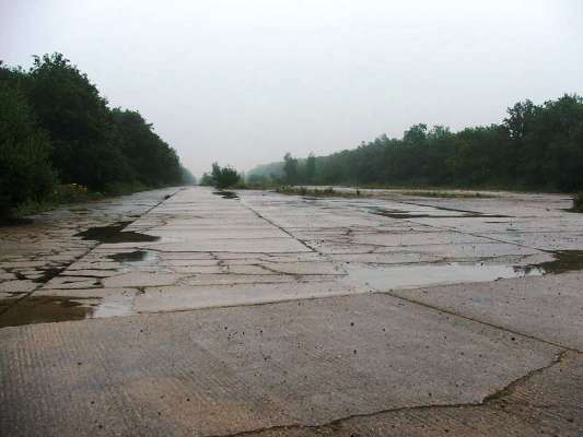A view of some unidentified runway/taxiway at RAF North Witham, photographed in 2005.