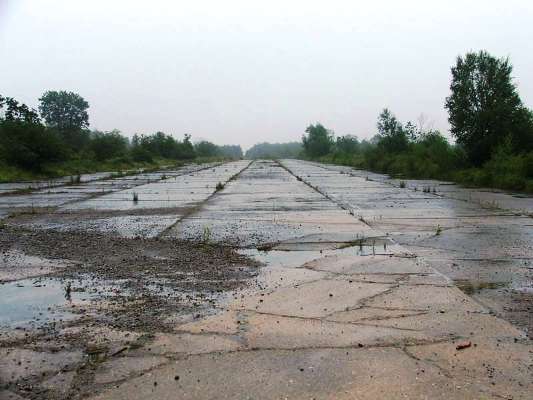 A view of some unidentified runway/taxiway at RAF North Witham, photographed in 2005.