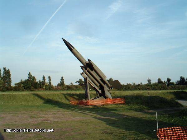 Photograph of a bloodhound missile on launcher