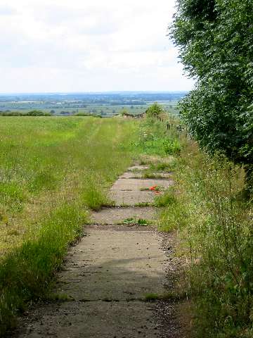 RAF Wellingore domestic site remains, looking west off the Lincoln Edge.