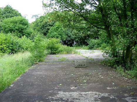RAF Wellingore domestic site showing former building foundations and hardstanding.